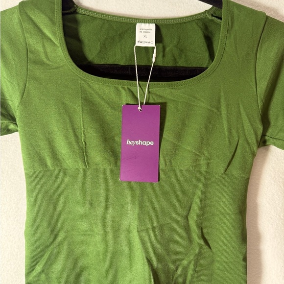 HeyShape Square Neck Thong Bodysuit. Green. XL - Picture 8 of 9